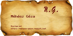 Méhész Géza névjegykártya